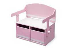 Delta Children Pink / White Generic 3-in-1 Storage Bench and Desk Left View Closed b4b